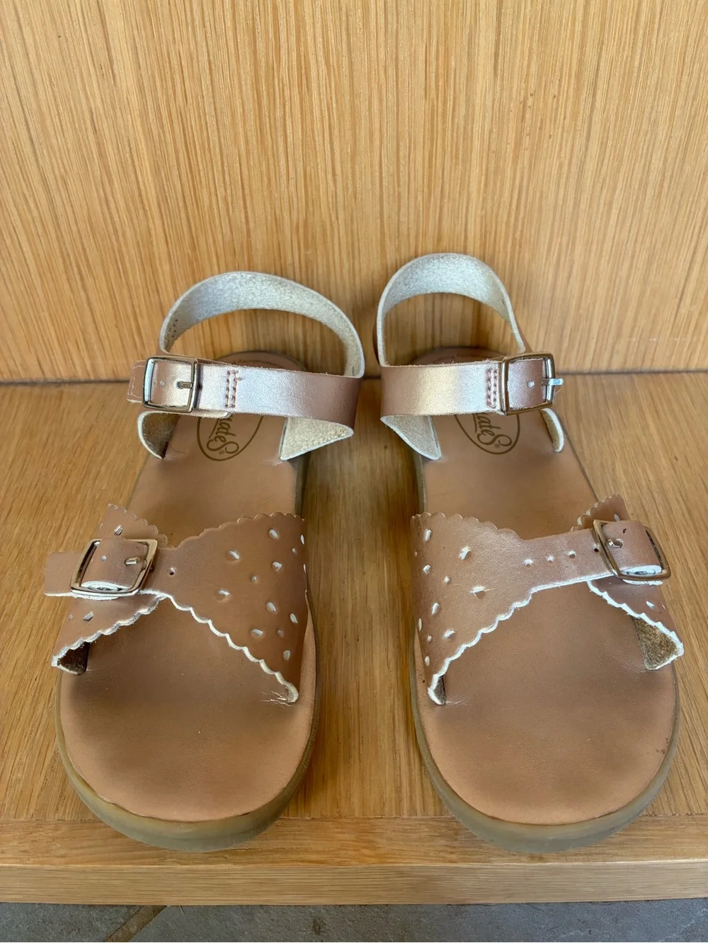 Footmates Girls ARIEL Leather Sandal - Rose Gold - Size 1